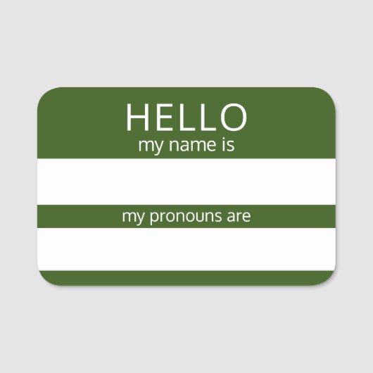 Custom HELLO Mein Name Pronouns ist Abzeichen Namensschild (Vorderseite)