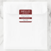 Custom HELLO Mein Name Pronouns ist Abzeichen Quadratischer Aufkleber (Tasche)