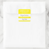Custom HELLO Mein Name Pronouns ist Abzeichen Quadratischer Aufkleber (Tasche)