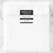 Custom HELLO Mein Name Pronouns ist Abzeichen Quadratischer Aufkleber (Tasche)