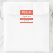 Custom HELLO Mein Name Pronouns ist Abzeichen Quadratischer Aufkleber (Tasche)
