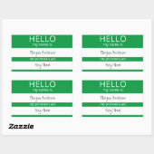 Custom HELLO Mein Name Pronouns ist Abzeichen Rechteckiger Aufkleber (Blatt)