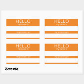 Custom HELLO Mein Name Pronouns ist Abzeichen Rechteckiger Aufkleber (Blatt)