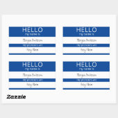 Custom HELLO Mein Name Pronouns ist Abzeichen Rechteckiger Aufkleber (Blatt)