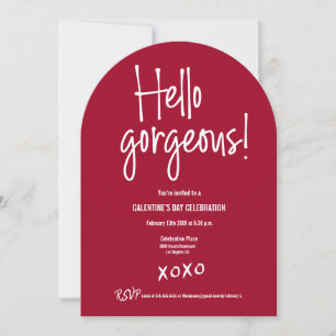 Custom Hello prächtige Galentine's Day xoxo Rot Einladung