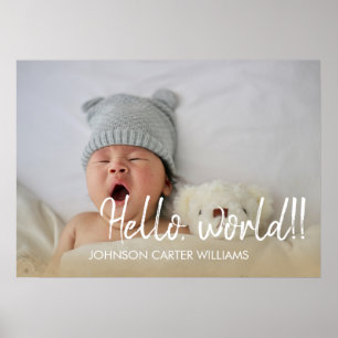 Custom Hello World Script Baby Foto Poster
