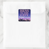 CUSTOM Hennen in der City Scented Candle Quadratischer Aufkleber (Tasche)