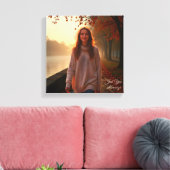 Custom Her Portrait – A Special Gift for Her Leinwanddruck (Insitu (Wohnzimmer))