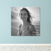 Custom Her Portrait – Simple Photo Gift for Her Leinwanddruck (Insitu (Holzboden))
