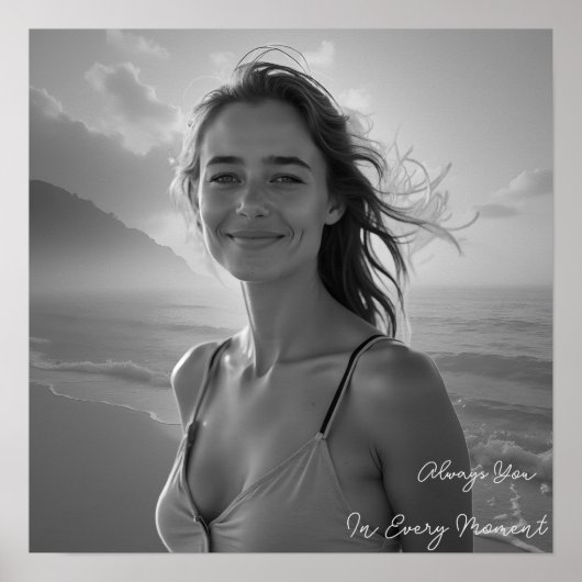 Custom Her Portrait – Simple Photo Gift for Her Poster (Vorne)