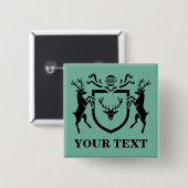 Custom Heraldic Deer Blazon Button (Vorne & Hinten)