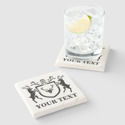 Custom Heraldic Stadium Blazon Steinuntersetzer (Seitenansicht)