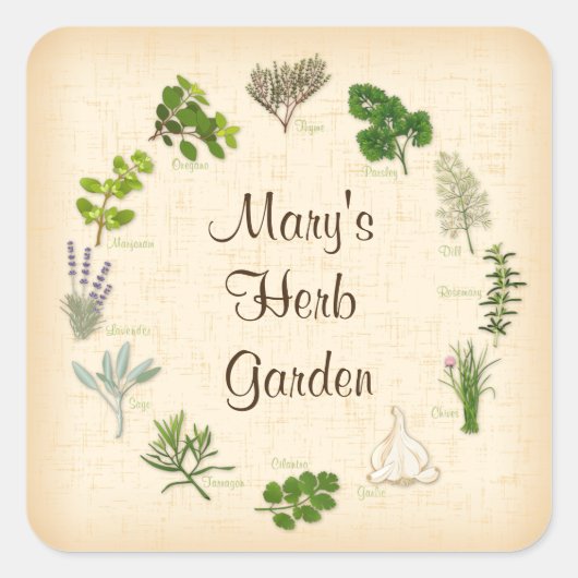 Custom Herb Garden Stickers (Vorderseite)