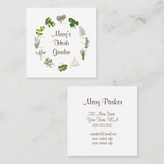 Custom Herd Garden Business Card Quadratische Visitenkarte (Vorne/Hinten)