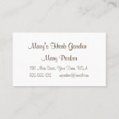 Custom Herd Garden Business Card Visitenkarte (Rückseite)
