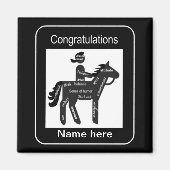 Custom, Herzlichen Glückwunsch, Reitsport, Pferdev Magnet (Vorne)