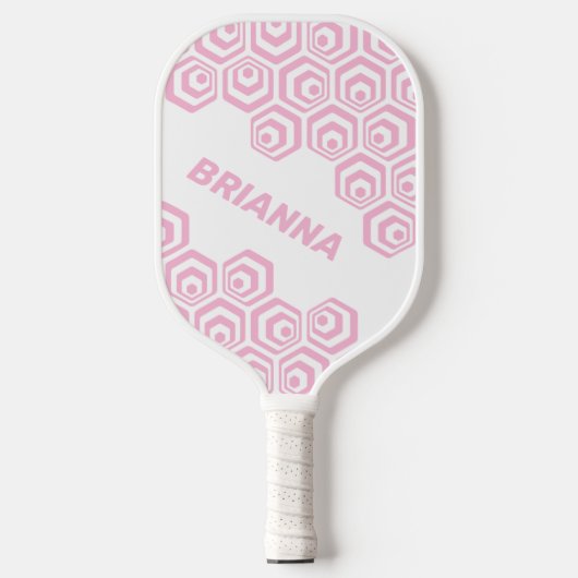 Custom Hexagon Polygon Retro Art Muster Pickleball Schläger (Vorderseite)
