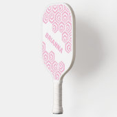 Custom Hexagon Polygon Retro Art Muster Pickleball Schläger (Links)