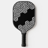 Custom Hexagon Polygon Retro Art Muster Pickleball Schläger (Rückseite)