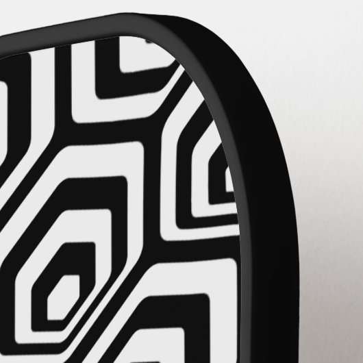 Custom Hexagon Polygon Retro Art Muster Pickleball Schläger (Linke Seite)