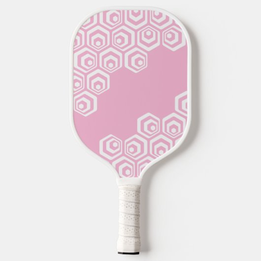 Custom Hexagon Polygon Retro Art Style Pattern Pickleball Schläger (Rückseite)