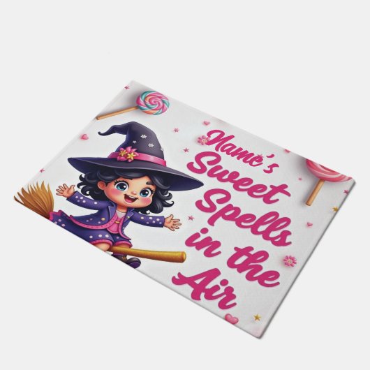 Custom Hexe & Candy Sky Begrüßungsmatte für Front Fußmatte (Schrägansicht)