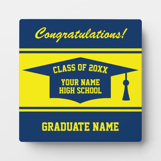 Custom High School Abschluss Class of 20XX Geschen Fotoplatte (Vorderseite)