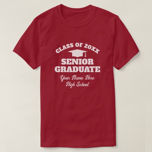 Custom High School Abschluss to Shirt for Senioren (Design vorne)