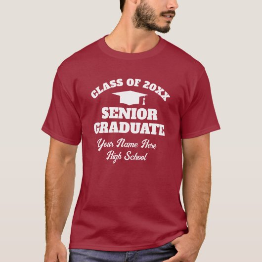 Custom High School Abschluss to Shirt for Senioren (Vorderseite)