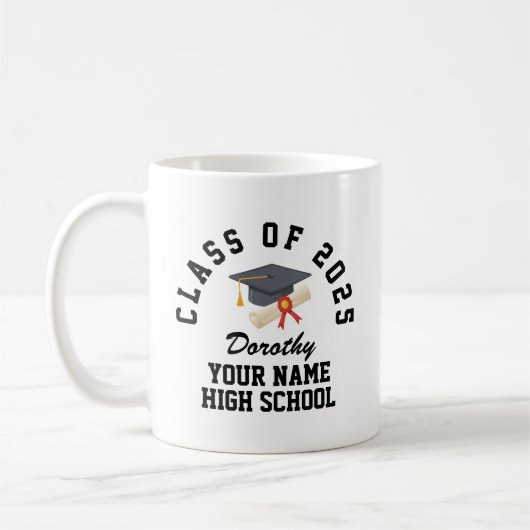 Custom High School Abschlussfeier Kaffeetasse (Links)