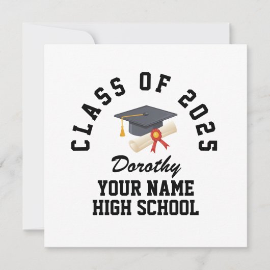 Custom high school graduation party karte (Vorderseite)