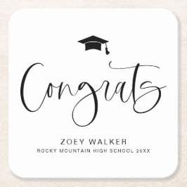 Custom High School Or College Graduation Napkin Rechteckiger Pappuntersetzer