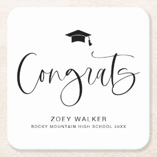 Custom High School Or College Graduation Napkin Rechteckiger Pappuntersetzer