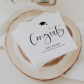 Custom High School Or College Graduation Napkin Serviette