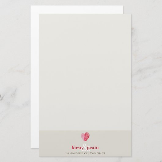 CUSTOM HINWEIS: niedliches modernes Fingerabdruck- Briefpapier (Vorne/Hinten)