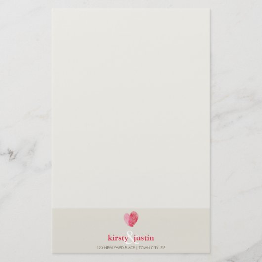 CUSTOM HINWEIS: niedliches modernes Fingerabdruck- Briefpapier (Vorderseite)