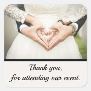 Custom. Hinzufügen von Foto und Text. Quadratischer Aufkleber