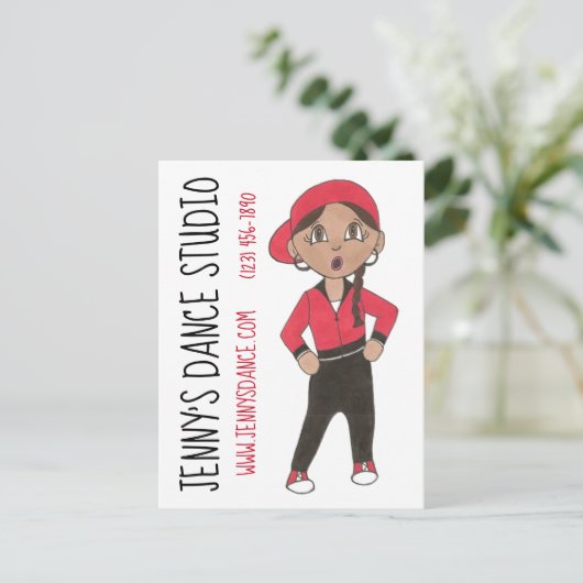 Custom Hip Hop Dance Studio School Erwägung Postkarte (Stehend Vorderseite)