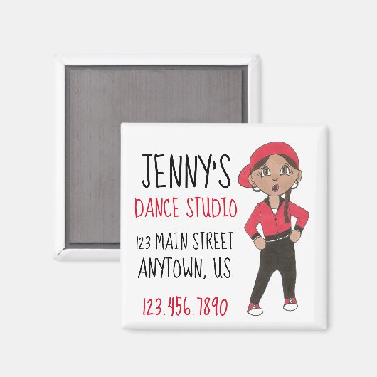 Custom Hip Hop Dance Studio School Hiphop Dancer Magnet (Vorderseite/Rückseite)