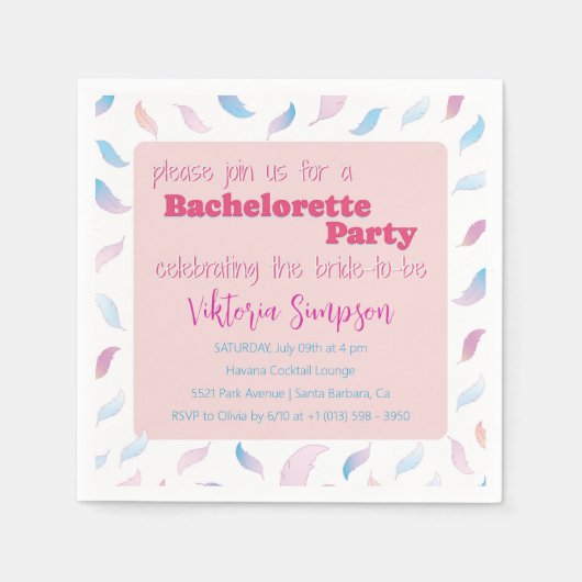 Custom Hippie Holographic Junggeselinnen-Abschied Serviette (Vorderseite)