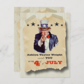 Custom Hipster Amerikanische Unabhängigkeitstag Ce Einladung (Vorne/Hinten)