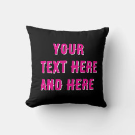 Custom Hipster Throw Pillow - Black Pink Brooklyn Kissen