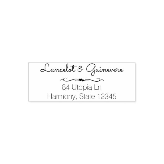 Custom Hochzeit | Herz-Rücksendeadresse Permastempel (Design)