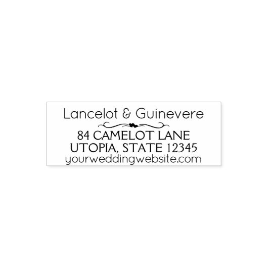 Custom Hochzeit | Romantische Rücksendeadresse 4 L Permastempel (Design)