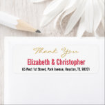 Custom Hochzeit Vielen Dank Rücksendeadresse Etike<br><div class="desc">Erstellen Sie Ihre eigene individuelle,  personalisierte,  elegante moderne Dankeschön Rückadressen-Label. Geben Sie einfach den Namen und die Anschrift der Braut & Bräutigam / Ehefrau & Ehemann ein. Elegant danke Ihnen Rücksendeadressen-Aufkleber für die Nutzung auf Hochzeit,  Heiratsjubiläum,  Geburtstag,  Brautparty,  Babydusche,  Ferien,  oder andere besondere Anlass verwandte Mailings.</div>