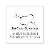 Custom Hochzeitsbride Groom Name Arrow Liebe Herz Permastempel (Design)