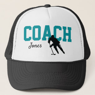 Custom Hockey Coach Name Shark Aquamarin Truckerkappe
