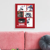 Custom Hockey Foto Collage Team Ihren Text benenne Leinwanddruck (Insitu (Wohnzimmer))