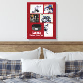Custom Hockey Foto Collage Team Ihren Text benenne Leinwanddruck (Insitu (Schlafzimmer))