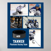 Custom Hockey Foto Collage Team Ihren Text benenne Poster (Vorne)